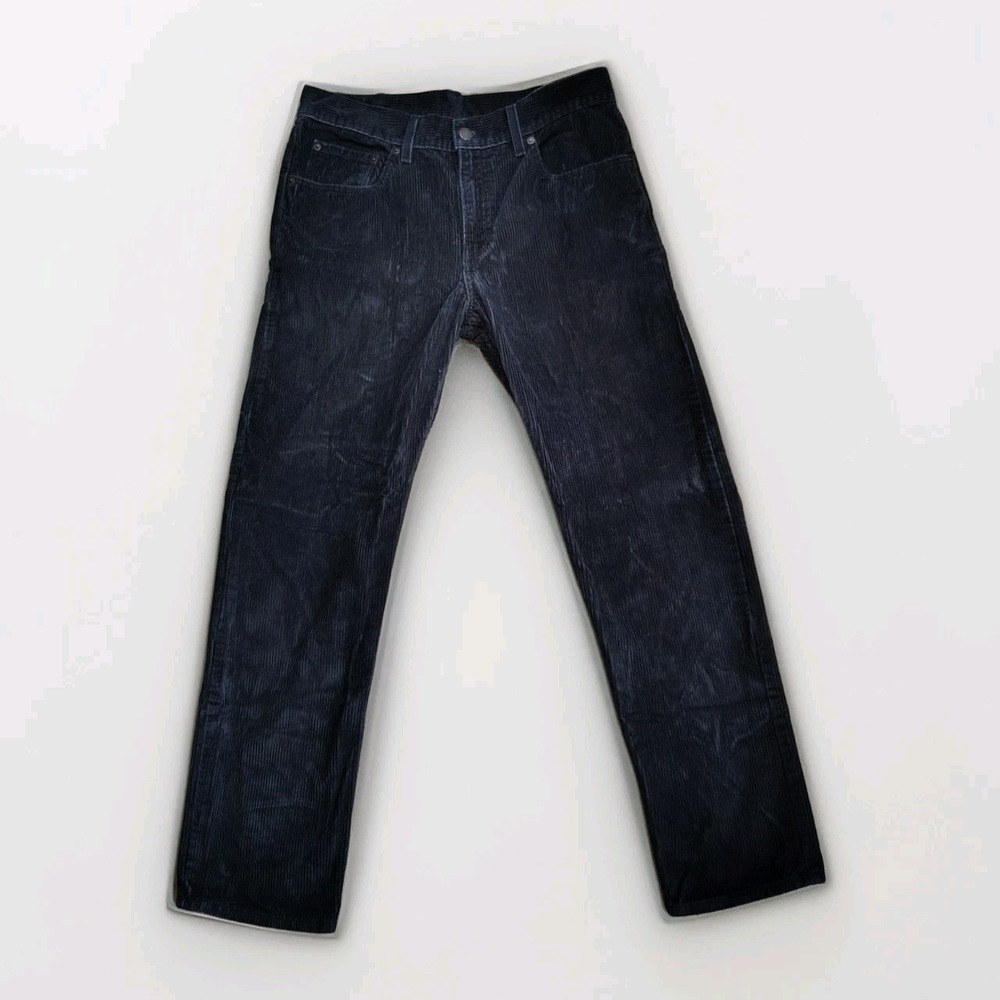 Levis Black Corduroy Pants Mens 31x30 100% Cotton Straight Leg Casual Mid Rise